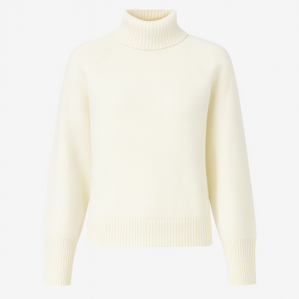 A long-sleeve top with a round neckline, shown in a plain solid design.
